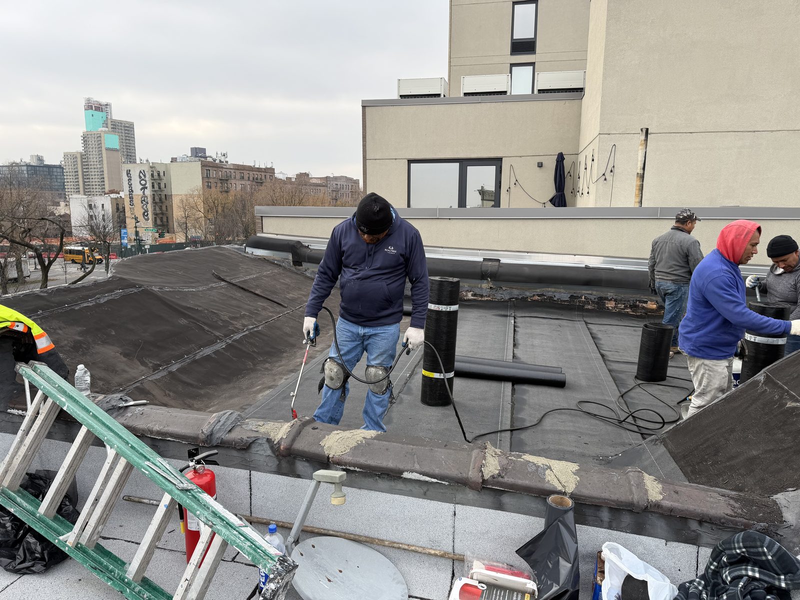 Roofing work in progress by Shaara Contracting Inc