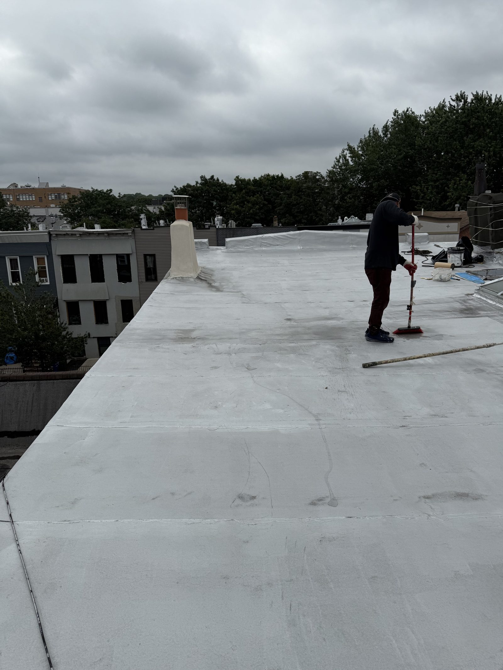 Flat roof membrane work by Shaara Contracting Inc